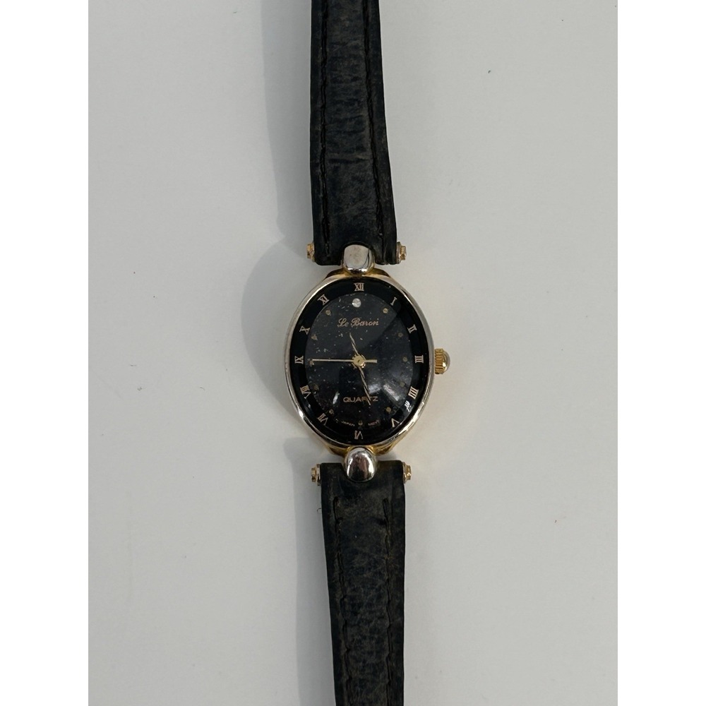 Vintage Women's Le‎ Baron Quartz Wristwatch W/ Black Starry Dial